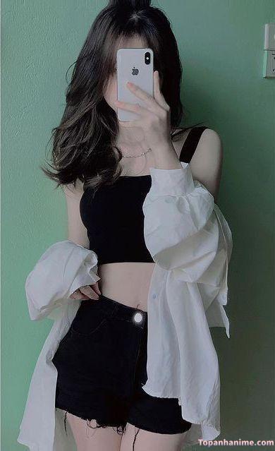 Ảnh gái xinh che mặt bằng điện thoại 19