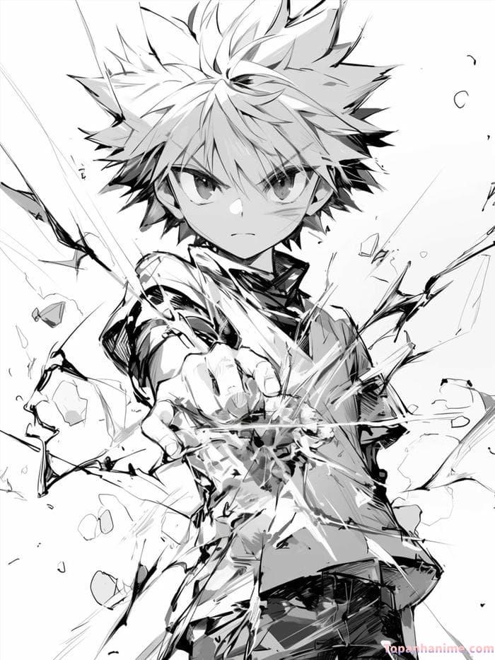 Ảnh anime nam trắng đen 4