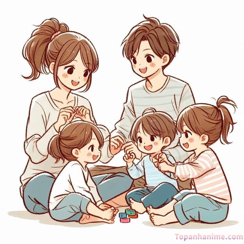 ảnh gia đình chibi 9
