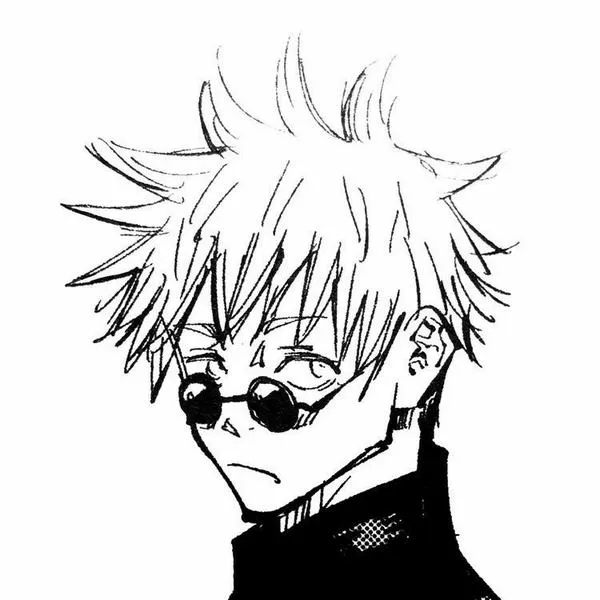 Hình Ảnh Gojo Manga Trắng Đen 63