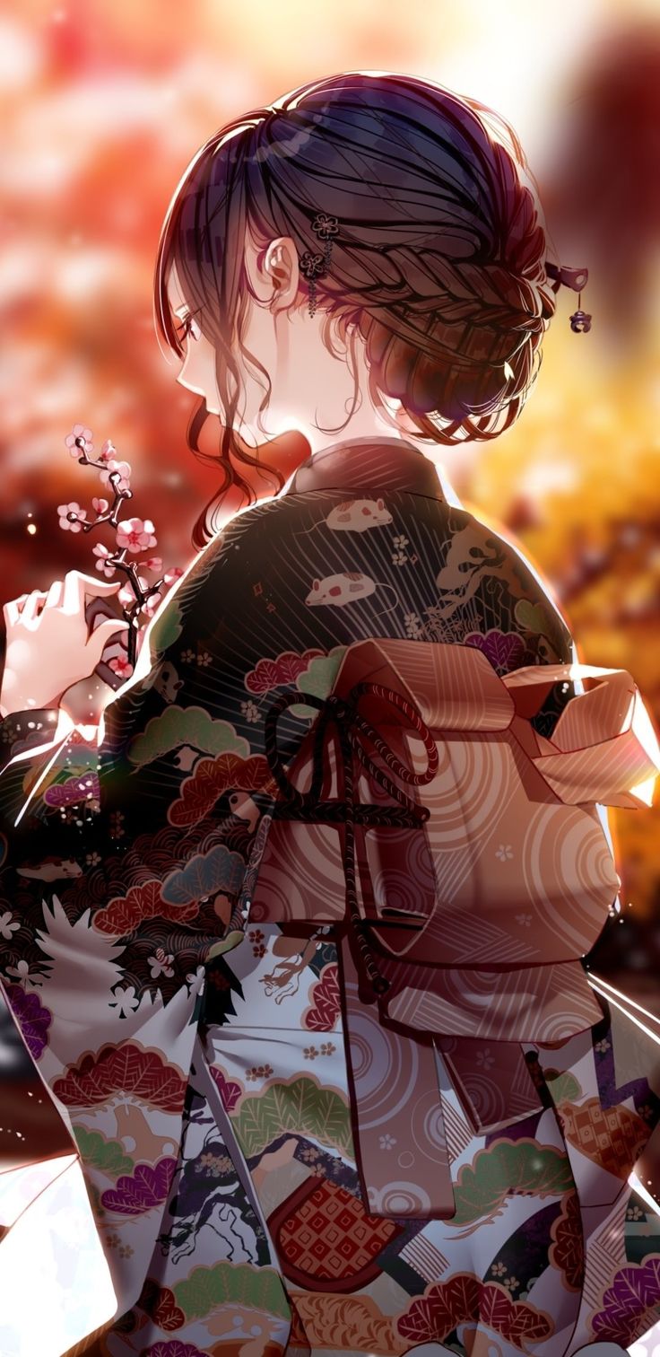 Hình Ảnh Anime Gái Mặc Kimono 8