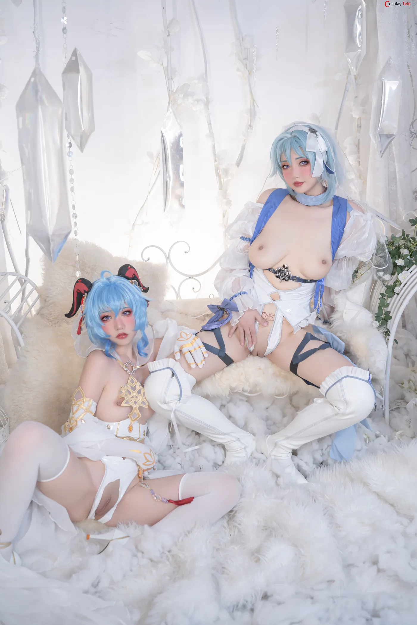 Nekokoyoshi cosplay Ganyu and Eula 69