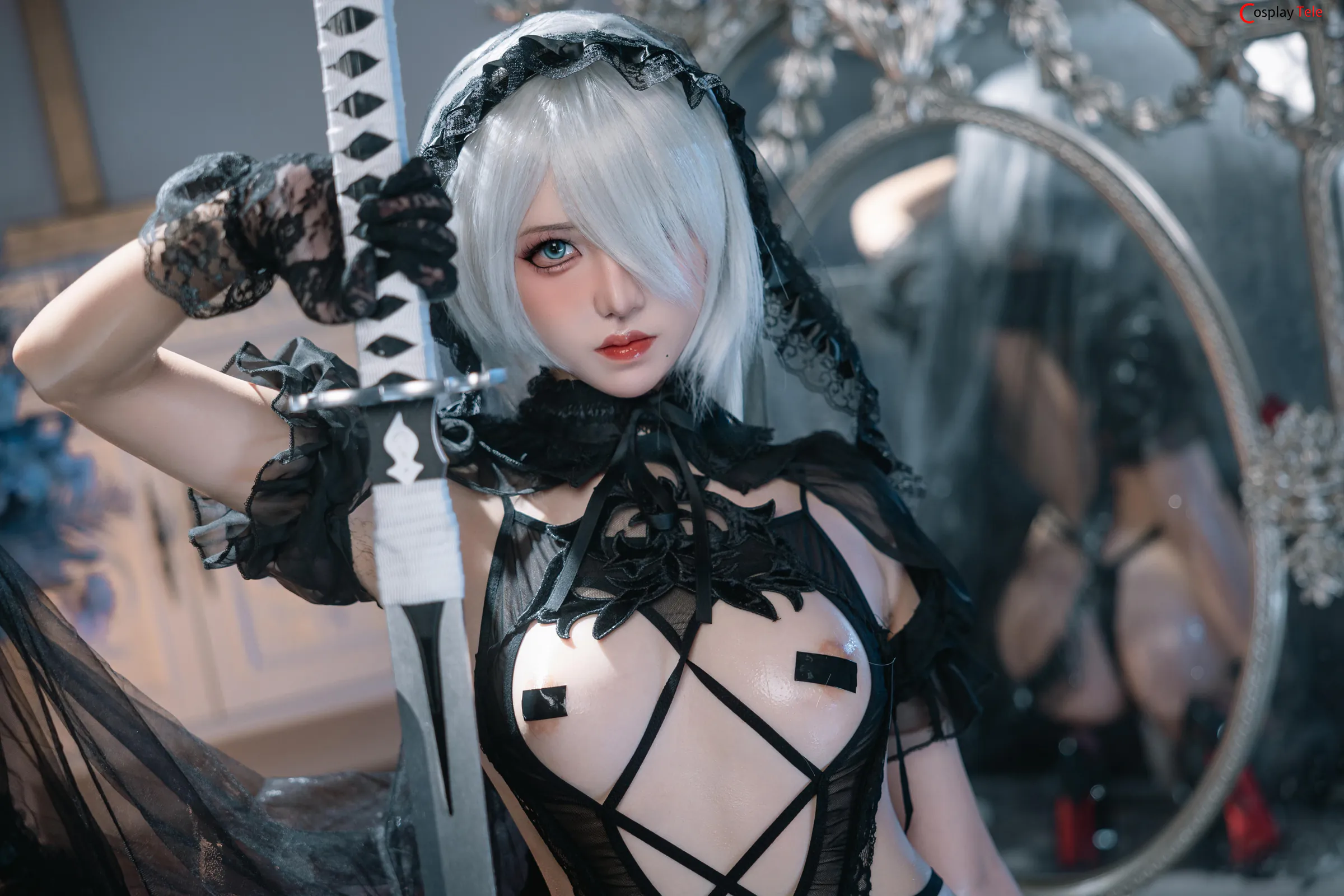 axunkaOri cosplay 2B Black Bride 13
