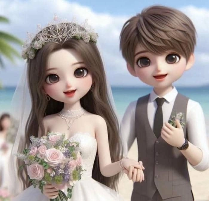 hình cô dâu chú rể chibi 4